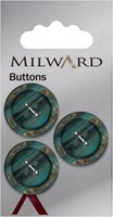Milward Shiny Button Turquoise 22mm (3 pieces)