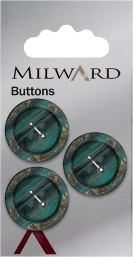Milward Shiny Button Turquoise 22mm (3 pieces)