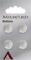 Milward Mother of Pearl Button White 15mm (4 pieces)
