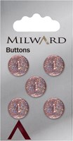 Milward Button Light Pink Glitter 12mm (5 pieces)