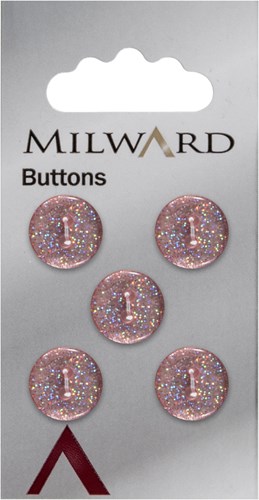 Milward Button Light Pink Glitter 12mm (5 pieces)