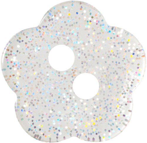 Milward Flower Button Transparent Glitter 11mm (6 pieces)-2