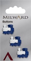 Milward Button Train Blue/White 17mm (3 pieces)