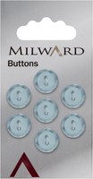 Milward Button Blue with Mother of Pearl Rim 11mm (7 pieces)