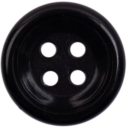 Milward Button Black with Raised Rim 16mm (4 pieces)-2