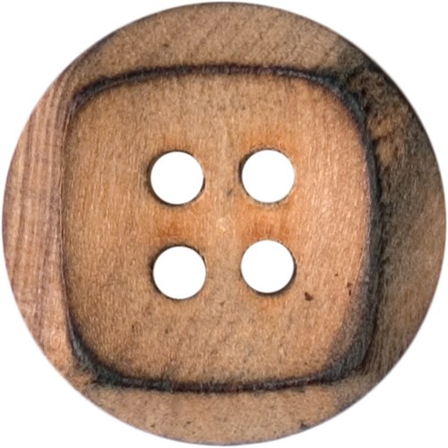 Milward Wooden Button Round with Square 18 mm (3 pieces)-2