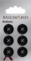 Milward Button Shiny Dark Blue 14mm (6 pieces)