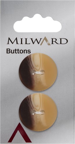 Milward Button Matte Brown/Beige 22mm (2 pieces)
