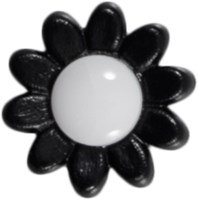 Milward Button Flower Black with White 14mm (3 pieces)-2
