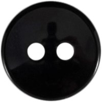 Milward Round Shiny Button Black 11mm (8 pieces)-2