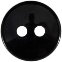 Milward Round Shiny Button Black 11mm (8 pieces)-2