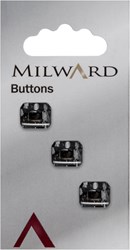 Milward Rectangular Button Transparent Black