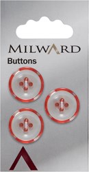 Milward White Translucent Button with Red Rim