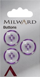 Milward White Translucent Button with Purple Rim