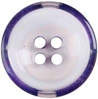 Milward White Translucent Button with Purple Rim 17mm (3 pieces)-2