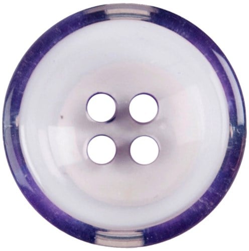 Milward White Translucent Button with Purple Rim 17mm (3 pieces)-2