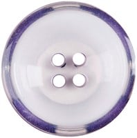 Milward White Translucent Button with Purple Rim 22mm (2 pieces)-2