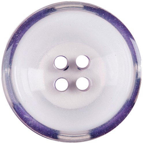 Milward White Translucent Button with Purple Rim 22mm (2 pieces)-2