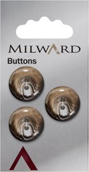 Milward Shiny Button Black/White/Brown