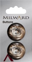 Milward Shiny Button Black/White/Brown 25mm (2 pieces)