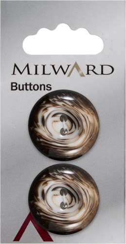 Milward Shiny Button Black/White/Brown 25mm (2 pieces)