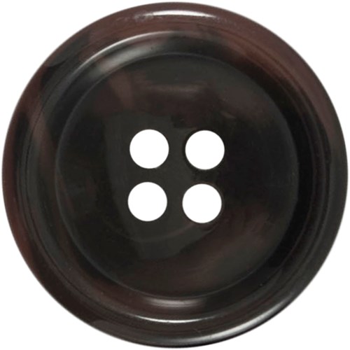 Milward Round Button (0.5cm thick) Dark Brown 25mm (2 pieces)-2