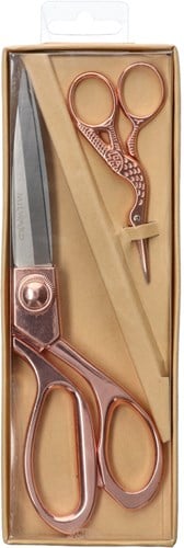 Milward Set Fabric Scissors (20cm) & Embroidery Scissors (9.5cm) Rosé Gold-2