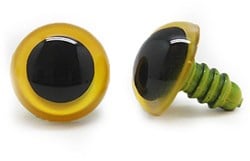 Plastic Safety Eyes Basic Yellow (per pair)