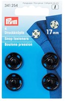 Prym Sew-On Snap Fasteners Black 17 mm