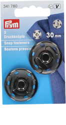 Prym Sew-On Snap Fastener Gunmetal 30mm (2 pieces)