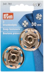 Prym Sew-On Snap Fastener New Gold 30mm (2 pieces)
