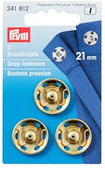 Prym Sew-On Snap Fasteners Gold-Colored