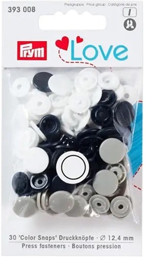 Prym Love Color Snap Fastener 12.4mm 02 Navy / Grey / White