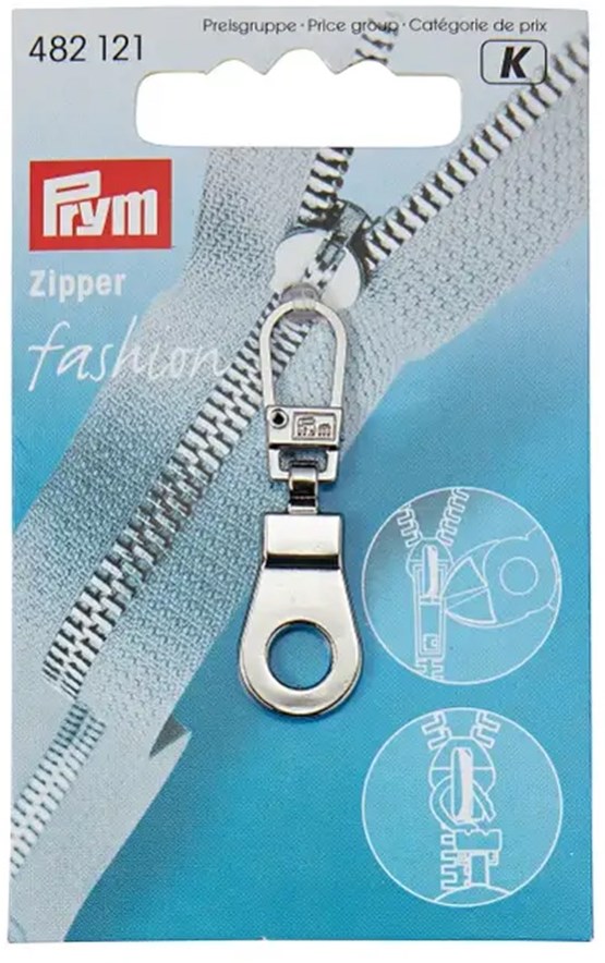 Prym Fashion Zipper Puller Ring 01 Silver 