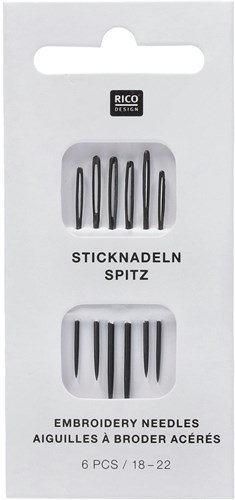 Rico Embroidery Needles Nr. 18-22 (Sharp Point)