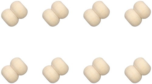 Rico Macramé Wooden Beads 17x22mm Natural - 8 pieces
