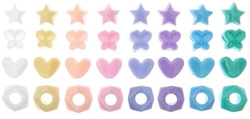 Rico Ponii Beads color beads - Mix Shapes Pastel-3
