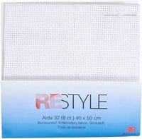 Restyle Embroidery Fabric Aida 32 (8 ct.) 009 White-2