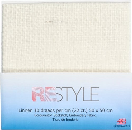 Restyle Embroidery Fabric Linen 10 threads per cm (22 ct.) 089 Off-white-2