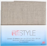Restyle Embroidery Fabric Linen 10 threads per cm (22 ct.) 886 Beige-2