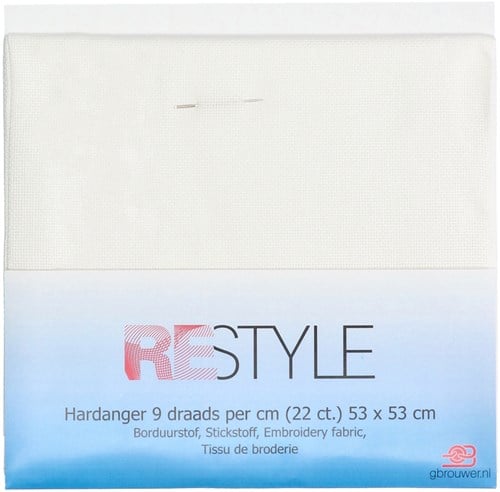 Restyle Embroidery Fabric Hardanger 9 threads per cm (22 ct.) 009 White-2
