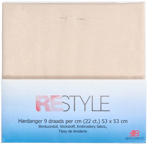 Restyle Embroidery Fabric Hardanger 9 threads per cm (22 ct.) 087 Beige-2