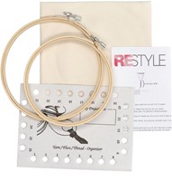 Restyle Set Punch Needle Fabric Monk’s Cloth Incl. Embroidery Hoops