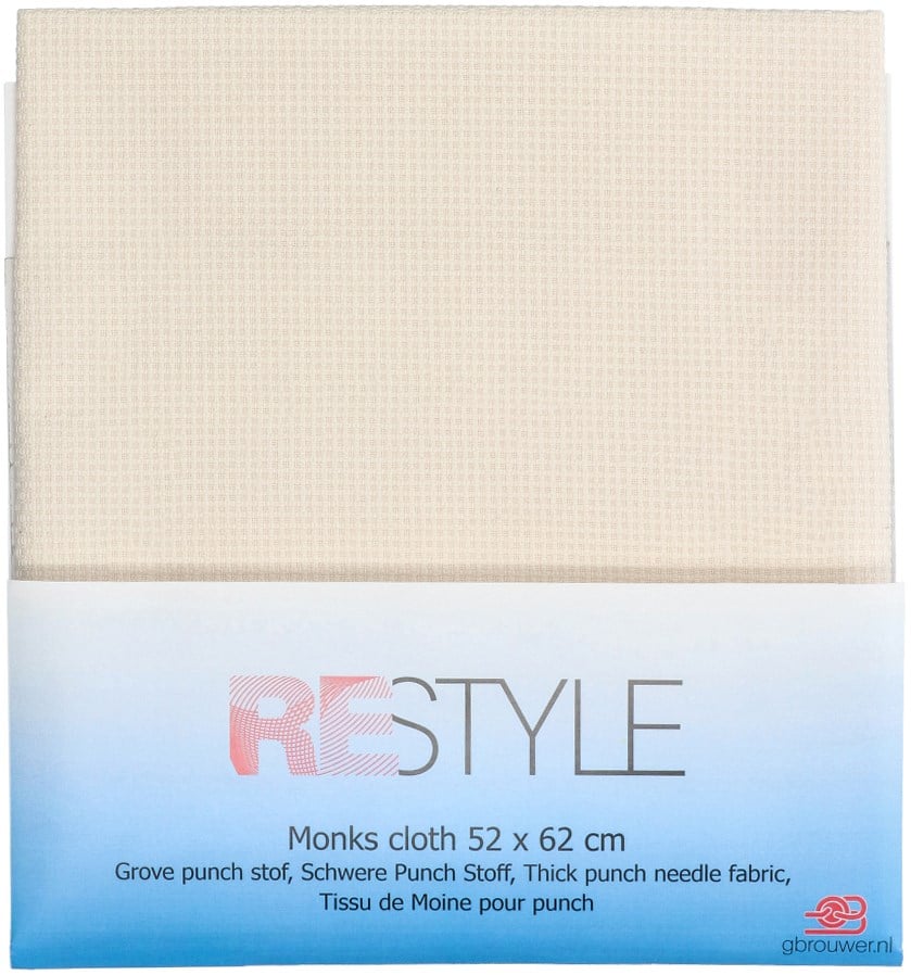 Restyle Punch Needle Fabric Monk's Cloth 52 x 62cm 