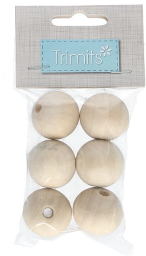 Trimits Wooden Beads 30 mm (6 pieces)
