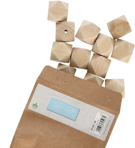 Trimits Wooden Geo Beads 30 mm (50 pieces)