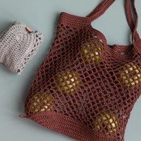 Crochet Pattern Yarn and Colors Foldable Net Bag-2