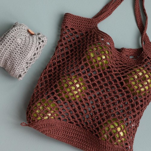 Crochet Pattern Yarn and Colors Foldable Net Bag-2