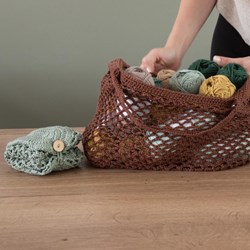 Crochet Pattern Yarn and Colors Foldable Net Bag