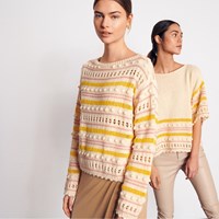 Knitting Pattern Ecopuno Striped Bobble Sweater-3